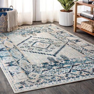Osuna Diamond Vintage Medallion Area Rug